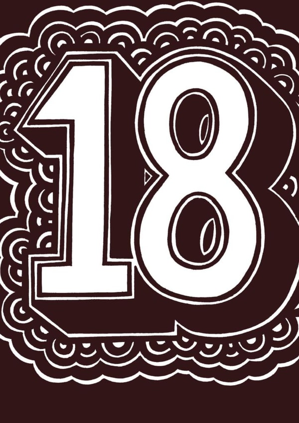 18 eighteen Birthday Card 24203 created by Alan Rogerson