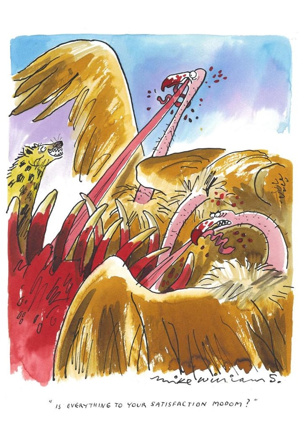 cartoon satisfaction Humour Card 23609 created by Mike Williams