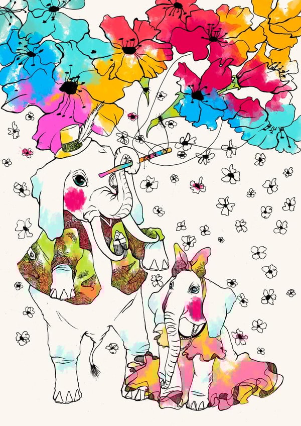 elephant elephants Card 24687 created by Onimaooni