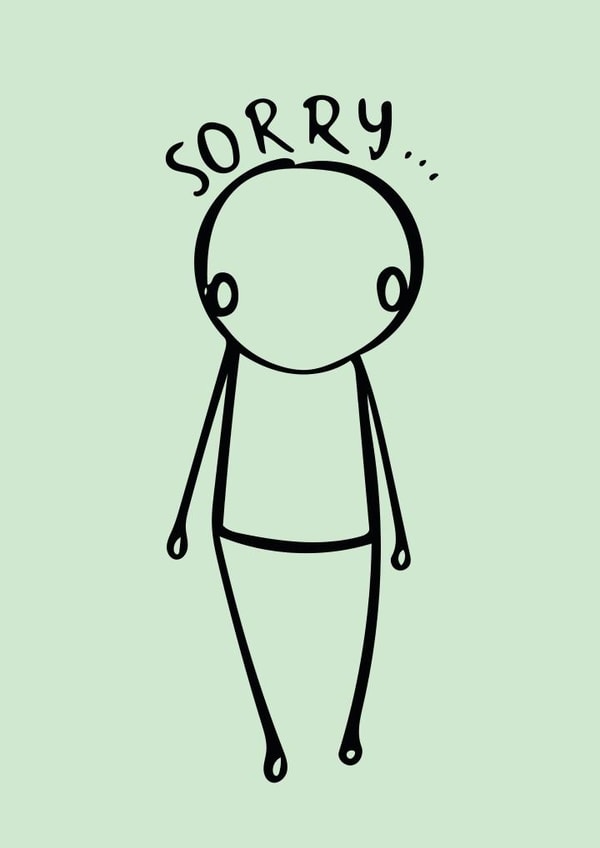 sorry illustration Sorry Card 24424 created by Jo Alfie Wimborne