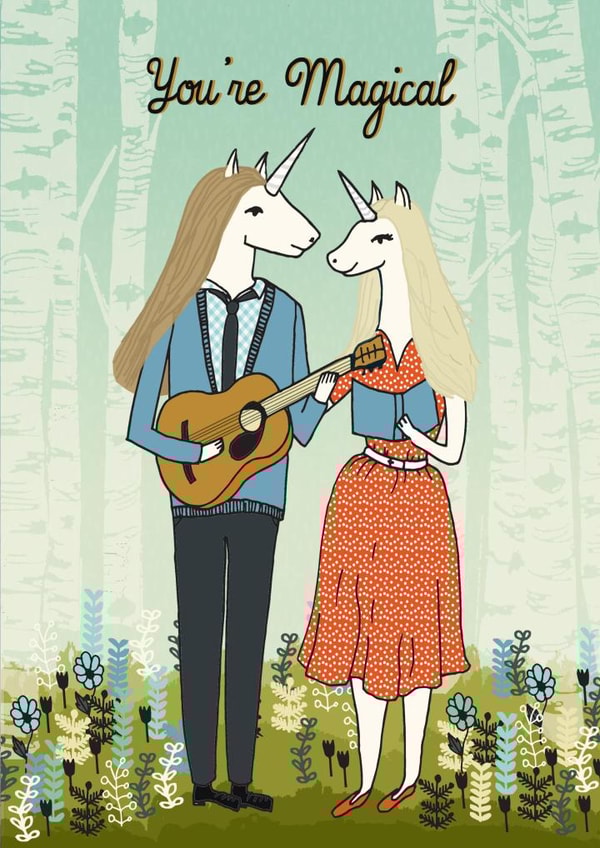 magical unicorn Valentines Day Card 25061 created by Paper Sparrow