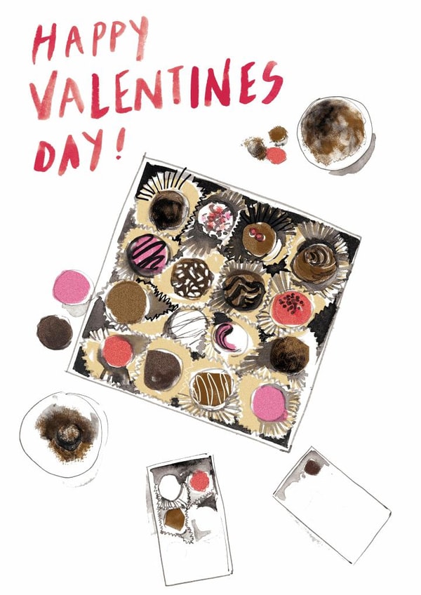 chocolates girlfriend Valentines Day Card 22684 created by Katie Tomlinson