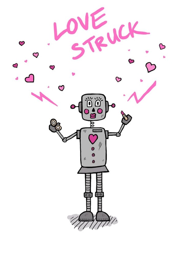 Love robot Valentines Day Card 22554 created by Deirdre Spain
