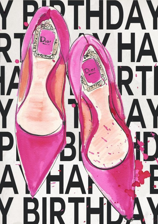 fashion dior Birthday Card 1150 created by Jodi Pedri