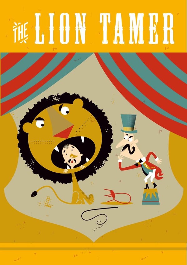 circus lion Humour Card 2449 created by John Haslam