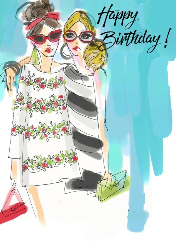 illustration fashion Birthday Card 1152 created by Jodi Pedri