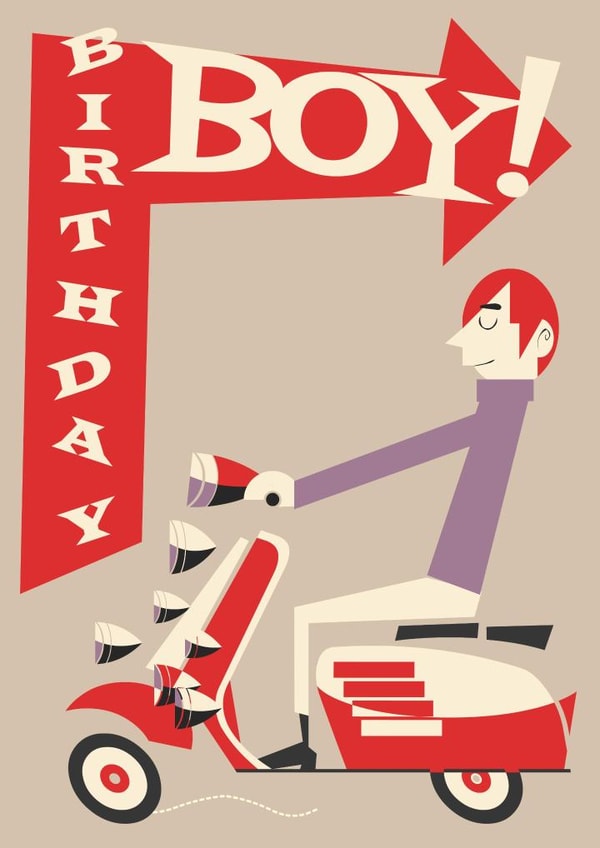 boy scooter Birthday Card 1342 created by Daviz