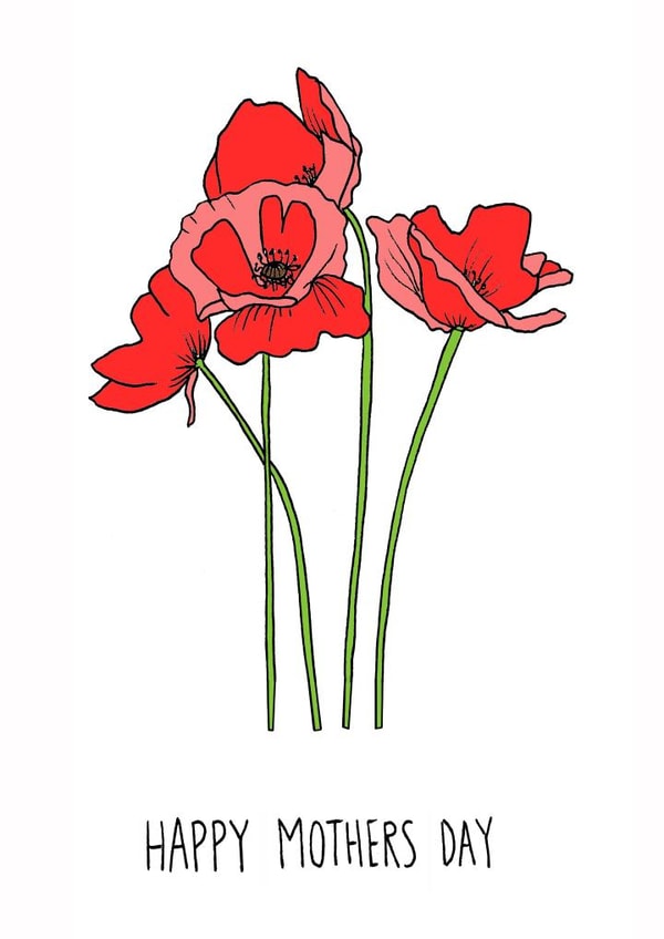 poppy flower Mothers Day Card 2124 created by Charly Clements