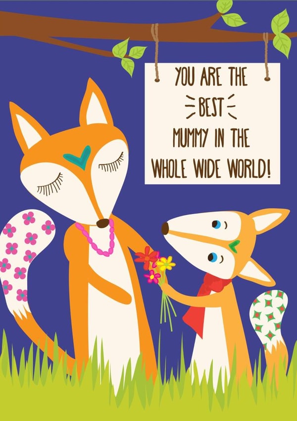 fox foxcard Mothers Day Card 25866 created by Jo Milne