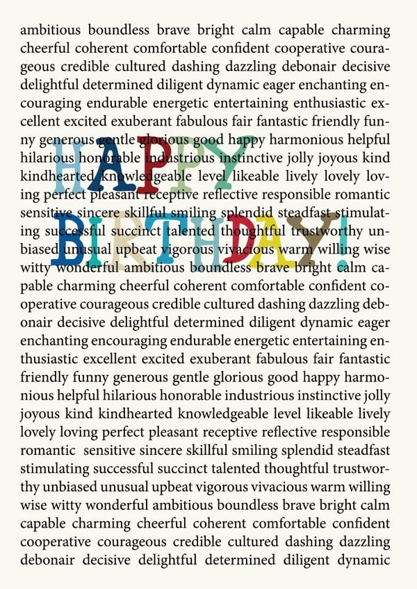 positivetext positivism Birthday Card 25881 created by Periodic Society