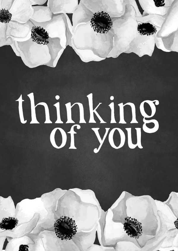 anemones flowers Thinking of you Card 1094 created by Kristy le Voy