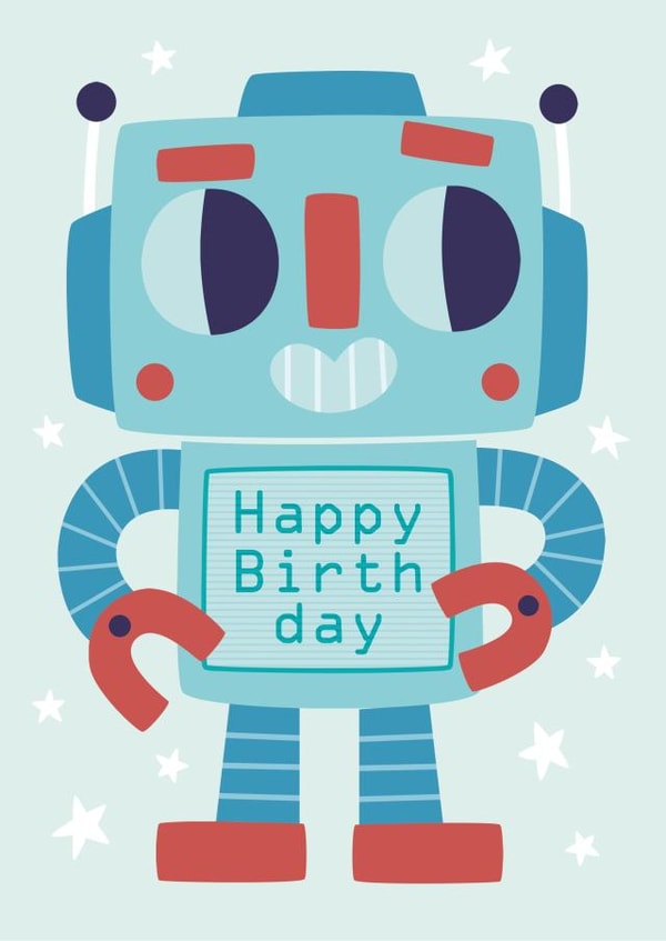 robot birthday Birthday Card 24521 created by Claire Stamper