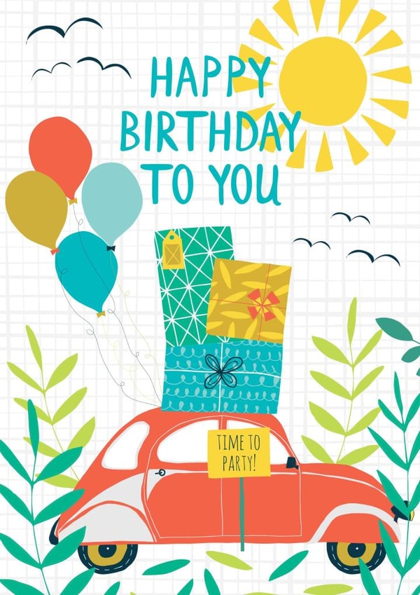 car vintage Birthday Card 24231 created by Jessica Hogarth