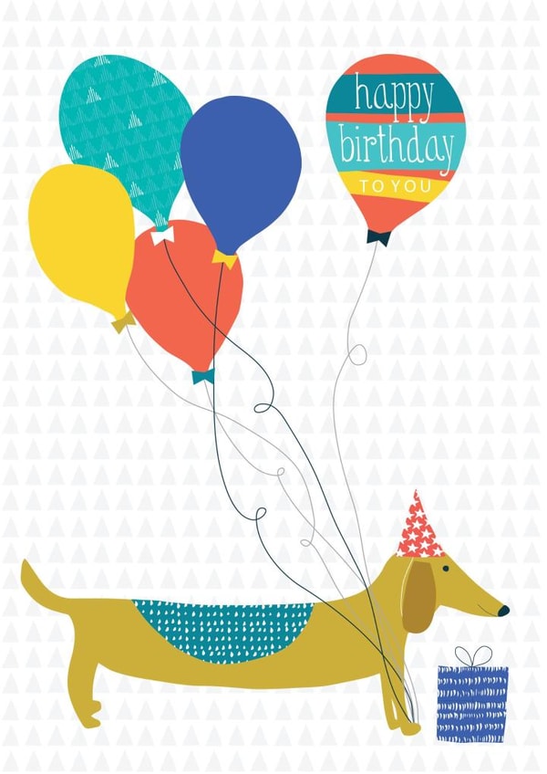 sausage-dog balloons Birthday Card 1675 created by Jessica Hogarth