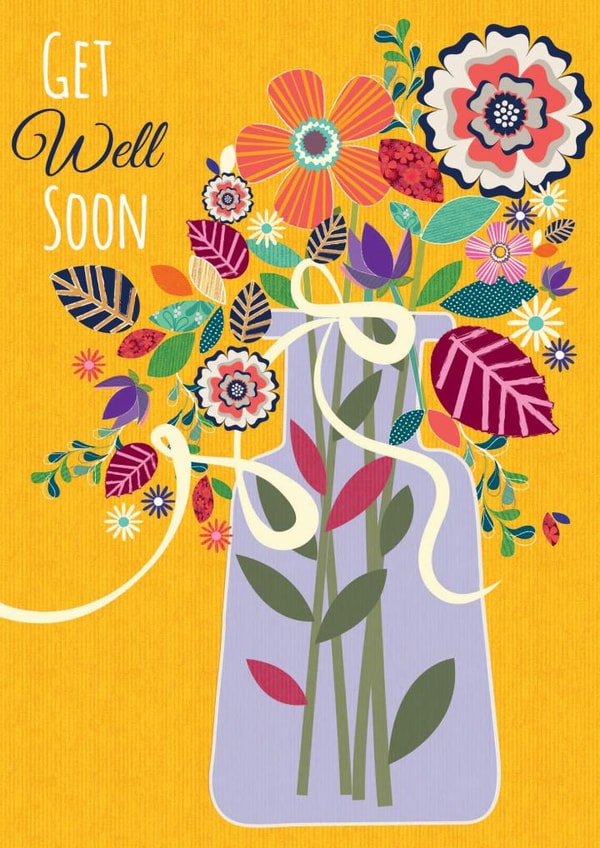 Traditional/pretty Get Well Soon card, featuring a beautiful floral design. created by Laura Darrington Design Ltd.