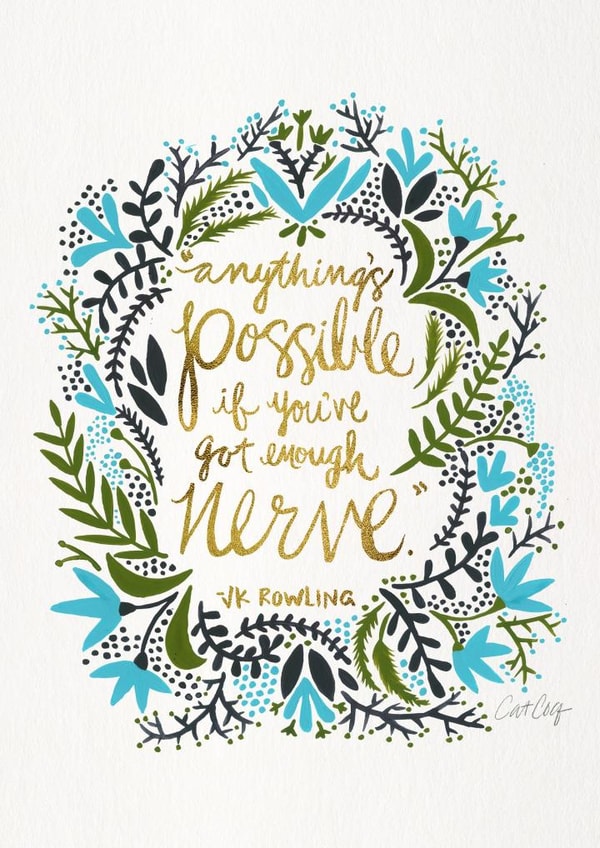 jk rowling Good Luck Card 3627 created by Cat Coquillette