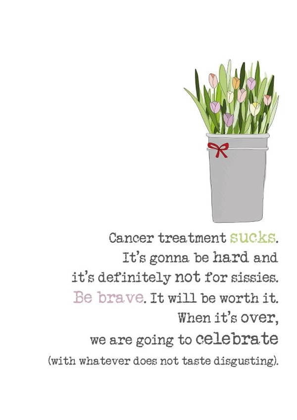 Cancer Sucks, Be Brave created by Dandelion Stationery