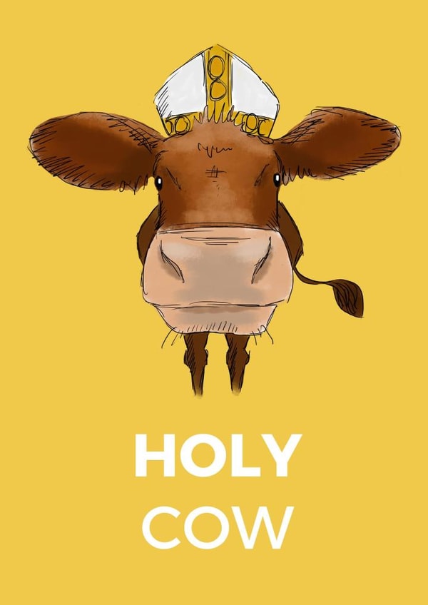 holy cow Humour Card 4240 created by Drawberry Jam