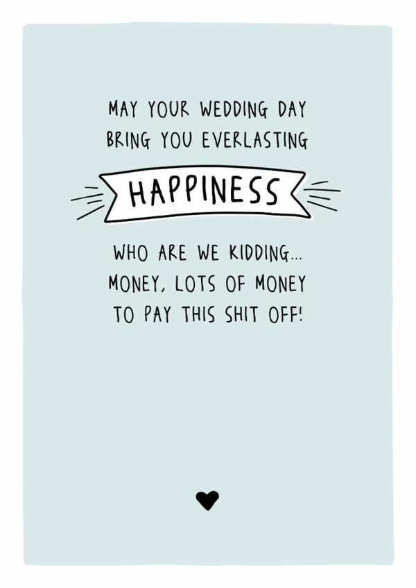 Everlasting happiness - Funny Wedding card created by Prairie Chick Prints