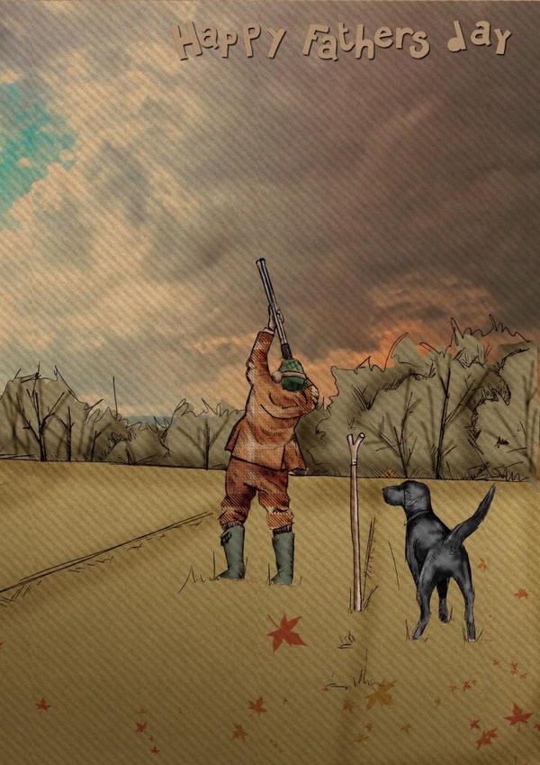 Happy Fathers Day Labrador country sports created by Ryland Studios