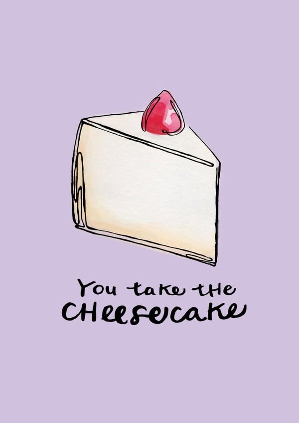 funny take the cake Valentines Day Card 27182 created by Milklegs Co.