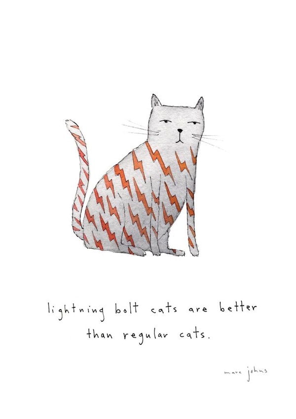 cat lightning Just because... Card 3266 created by Marc Johns