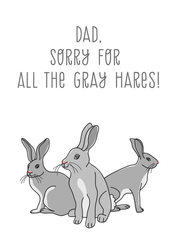 Father's Day Card - Gray Hares created by The Imagination Spot