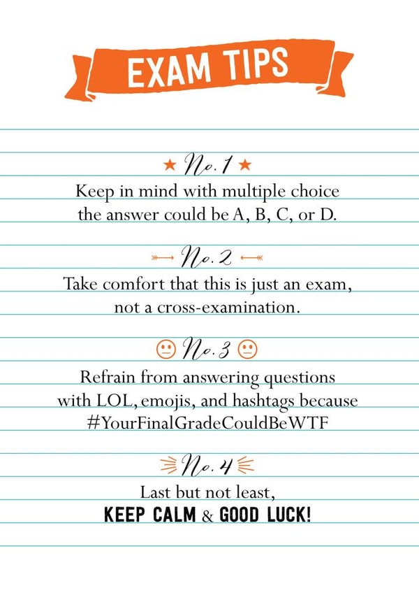 goodluck exam Exams Card 4375 created by TRICIA O