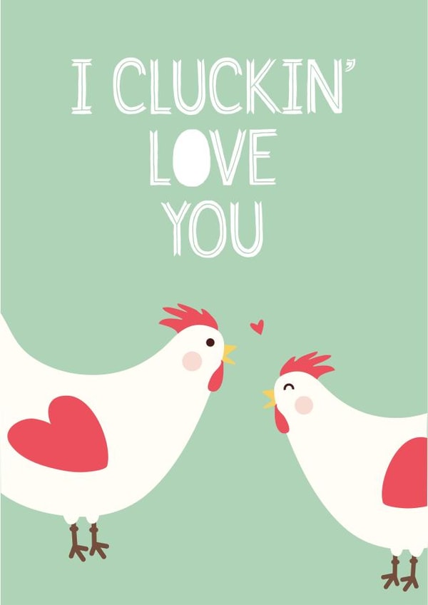 love chickens Valentines Day Card 26360 created by Wink Design - Michelle Roberts