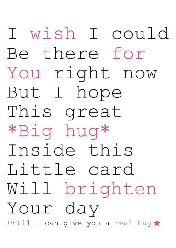 Great big hug inside a little card created by Always Sparkle