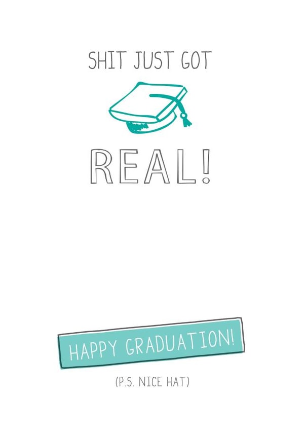 shit just Congratulations Card 4532 created by Prairie Chick Prints