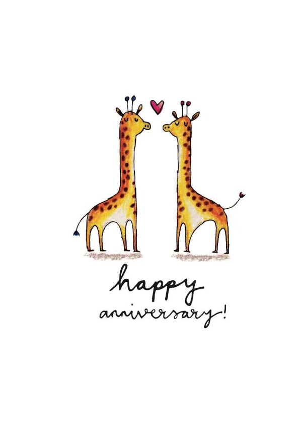 Cute Anniversary Card - Giraffes - Happy Anniversary created by Odd Socks