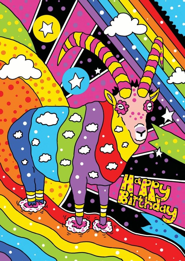 goat bday Birthday Card 5018 created by Manic Minotaur