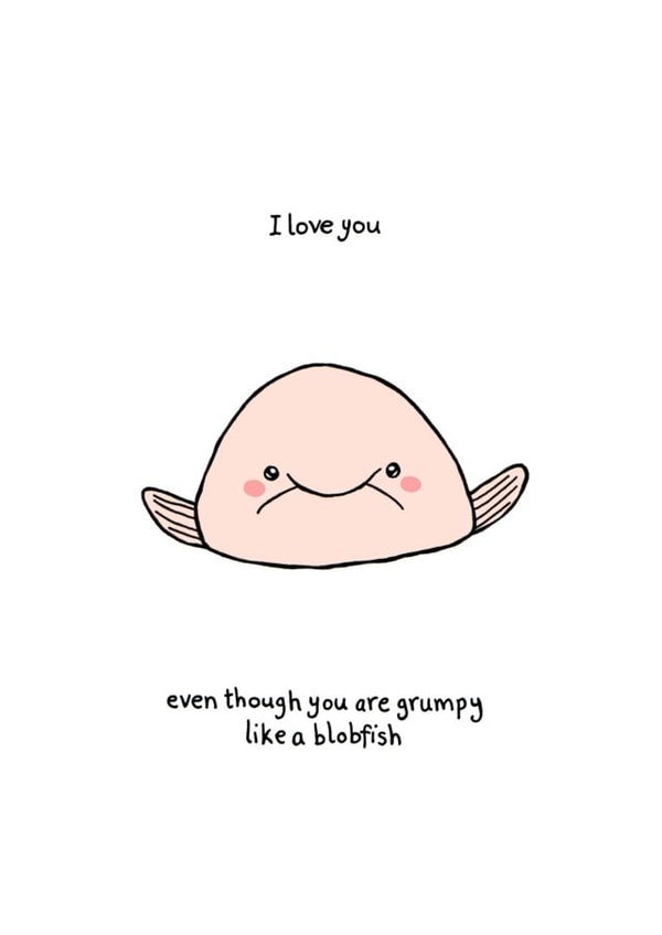blobfish humour Anniversary Card 5104 created by Ellie Bednall