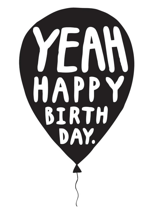 balloon Typography Birthday Card 5424 created by Nic Farrell
