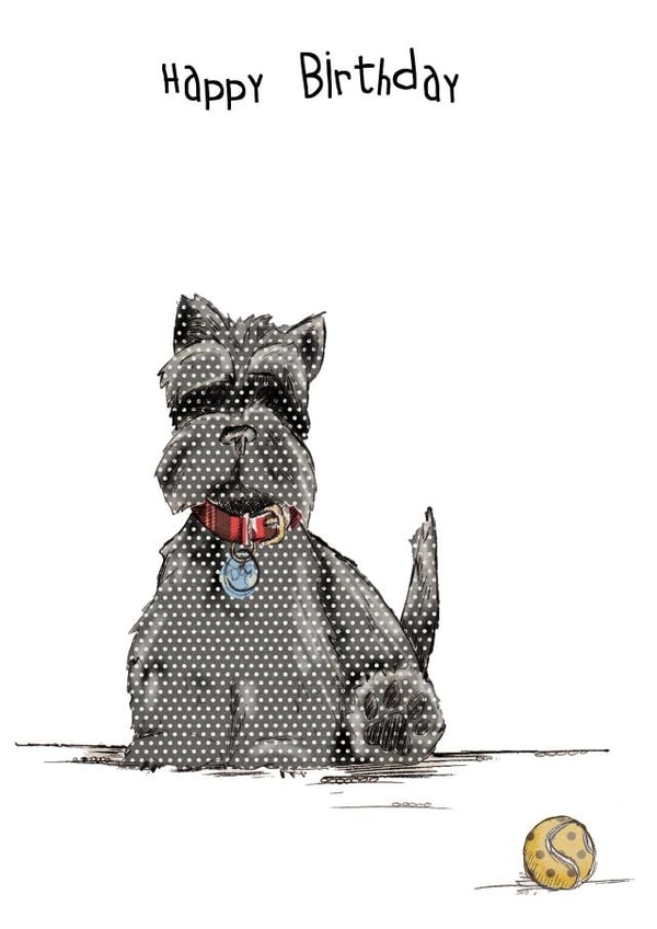 Happy Birthday Scottie Dog, illustrated by Amy Cockcroft created by Ryland Studios