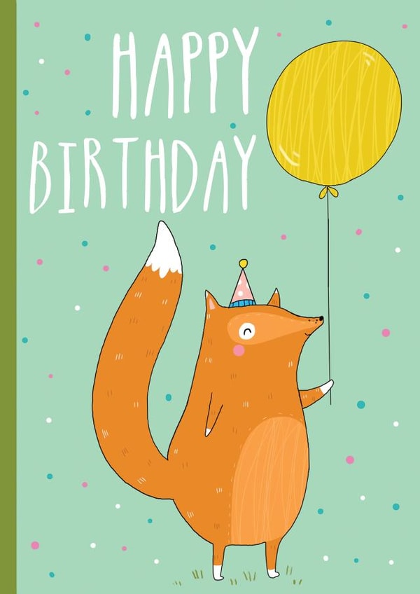 birthday fox Birthday Card 28041 created by Louise Wright
