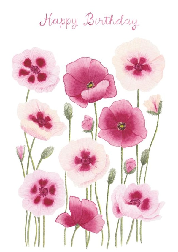 Classic Birthday Card - Poppies - For Her created by Louise Jewell