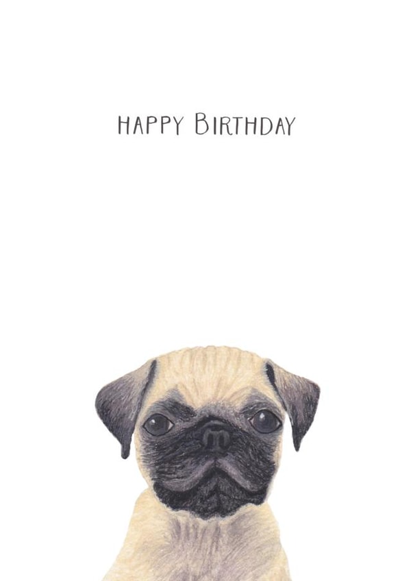 Pug Dog Birthday Card 5573 created by Louise Jewell