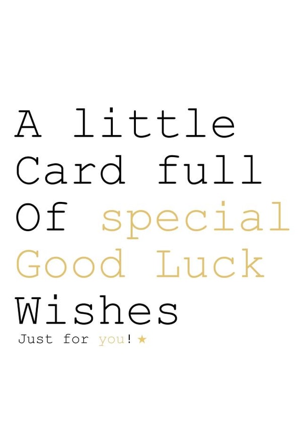 GOOD LUCK New Job Card 2784 created by Always Sparkle