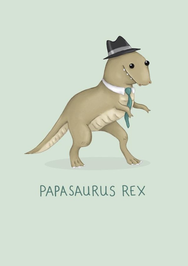 dinosaur t-rex Father's Day Card 1752 created by Katie Corrigan