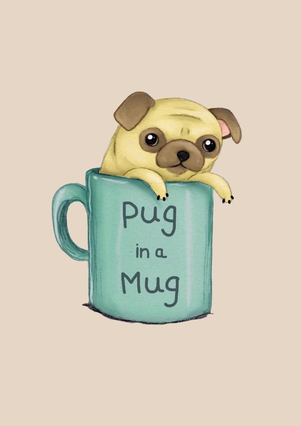 pug dog Humour Card 1753 created by Katie Corrigan