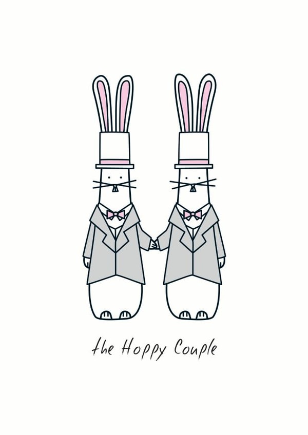 The Hoppy Couple - engagement/wedding/anniversary created by Hoppy Bunnies