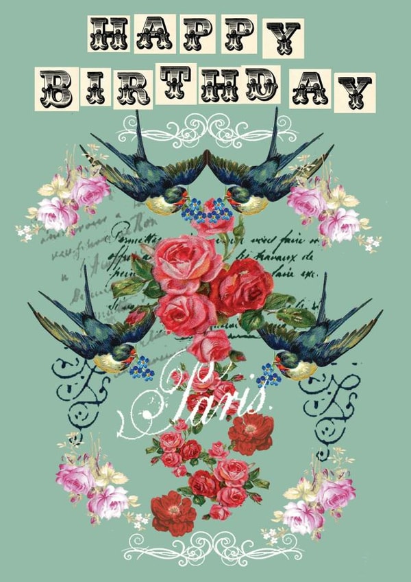 Birthday Victorian Birthday Card 5742 created by Simon Paulson