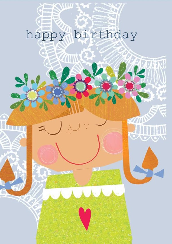 birthday card, happy birthday, girl, pretty and traditional created by Kali Stileman