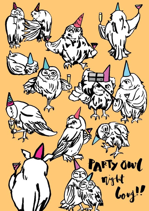 birthday owl Birthday Card 28172 created by Emily Hline Illustration