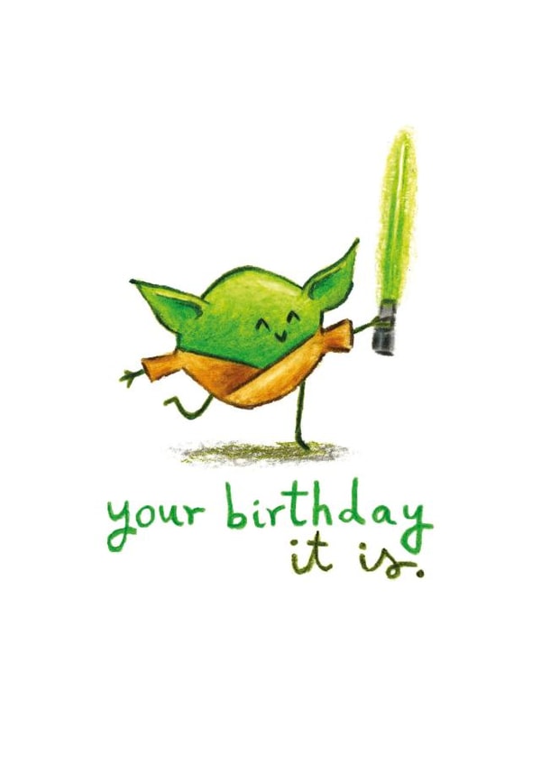 yoda happy Birthday Card 27200 created by Odd Socks