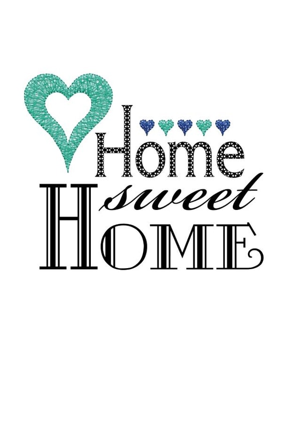 Classic Stitch Style New Home Card - Hearts - Home Sweet Home created by Gellie Design