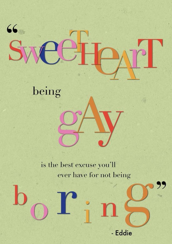 abfab absolutelyfabulous Just because... Card 26134 created by Henni Garfield