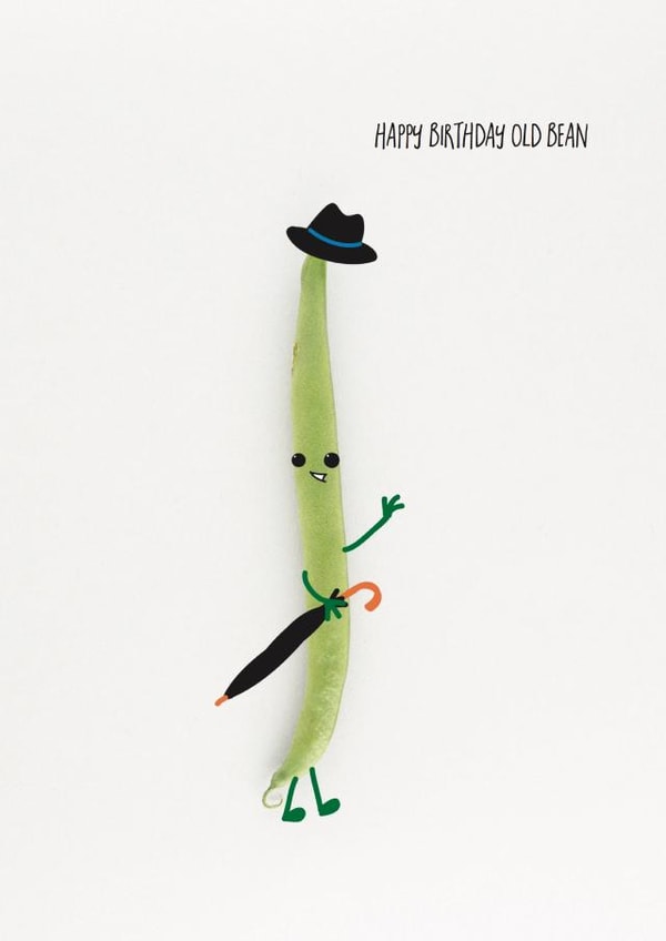 Funny Birthday Card - Pun - Happy Birthday Old Bean created by Yippea